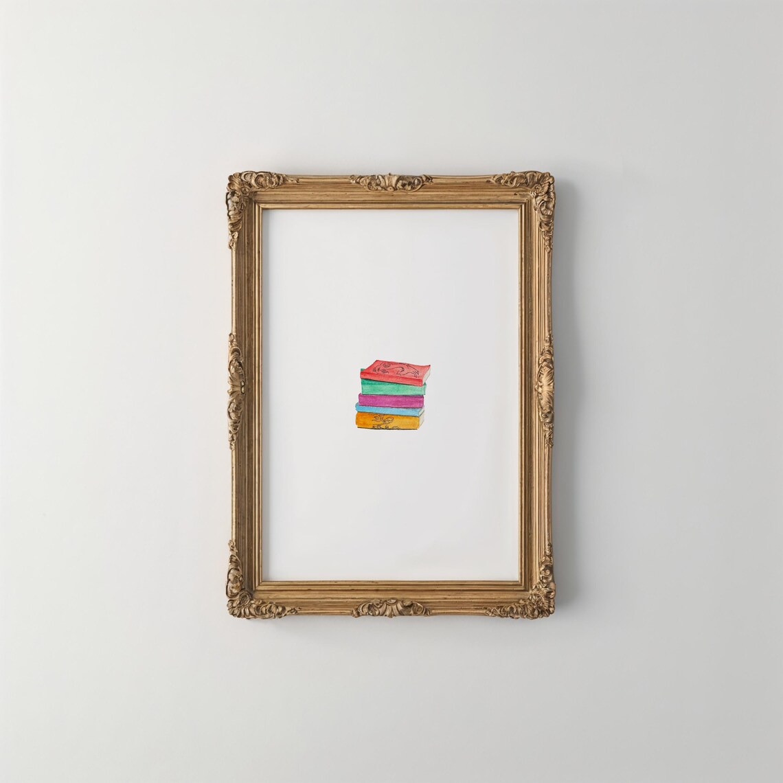 Minimalist ACOTAR Book Stack Watercolor Print | Book Lover Gift - Etsy