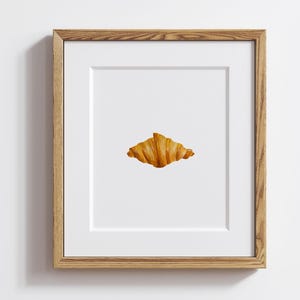 Watercolor Croissant Print: Minimalist Foodie Art