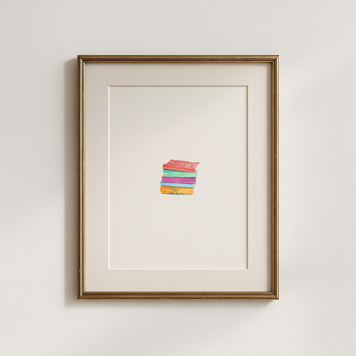 Minimalist ACOTAR Book Stack Watercolor Print | Book Lover Gift - Etsy