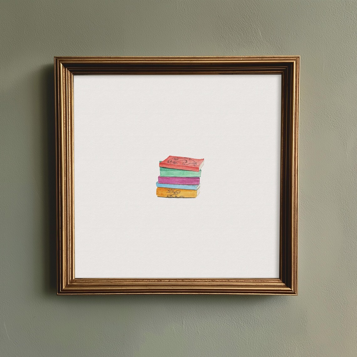 Minimalist ACOTAR Book Stack Watercolor Print | Book Lover Gift - Etsy
