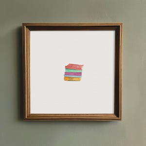 Minimalist ACOTAR Book Stack Watercolor Print | Book Lover Gift