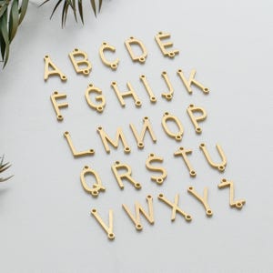 Gold letter Charms,14k Gold Filled & Sterling Silver,6mm Sterling Silver Alphabet Initial Links,Custom Letter Charm,Charm Necklace,Jewelry