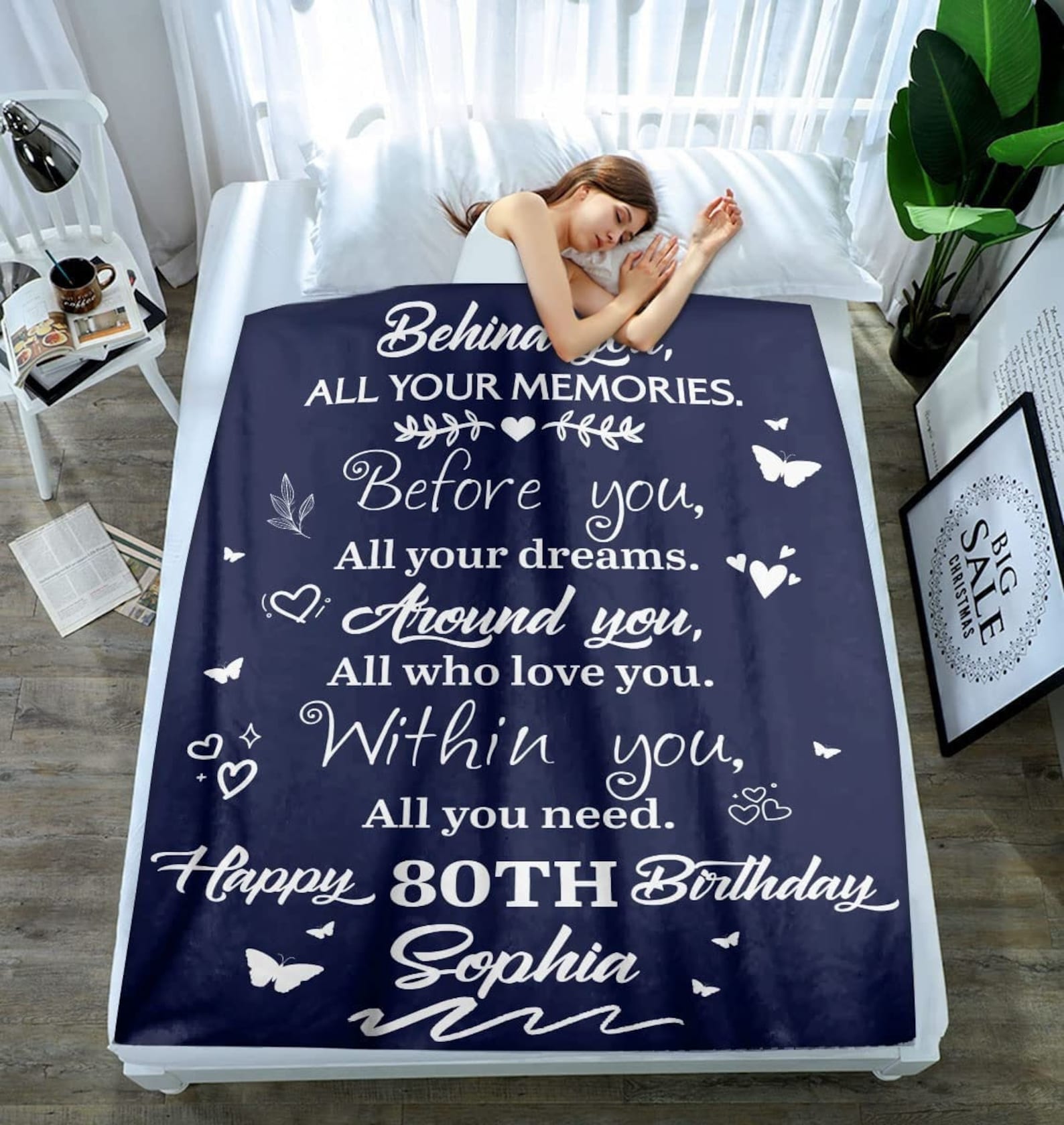 80th Birthday Blanket for Women Wife Grandmother Personalized - Etsy