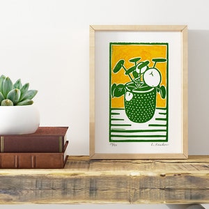 Houseplant Linocut Print
