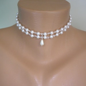 2 Strand Pearl Choker, Two Strand Pearls, Choice of Colours, Pearl ...