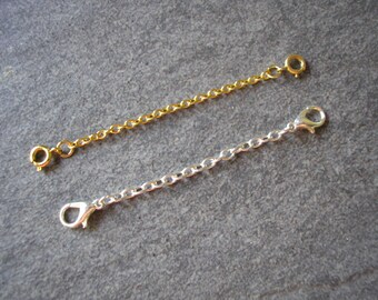 9ct Yellow Gold Necklet Safety //Extension Chain-w//Bolt Ring-Bracelet-Necklace