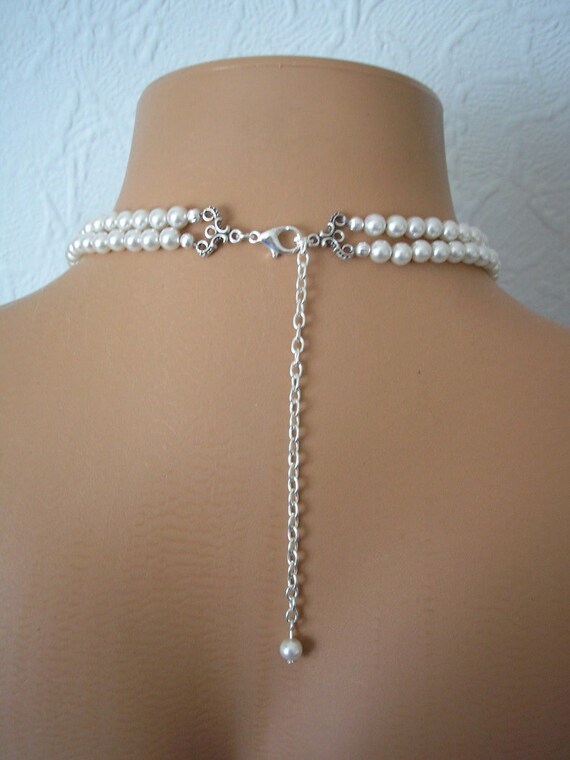 Collier 2 Tours En Perles - Style Festif Et élégant - Occasion - Parfait Pour Soirée