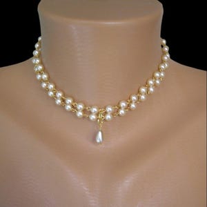 2 Strand Pearl Choker, Two Strand Pearls, Choice of Colours, Pearl Necklace, White Pearl Choker, Cream Pearls, Bridal Jewelry, Gifts For Her