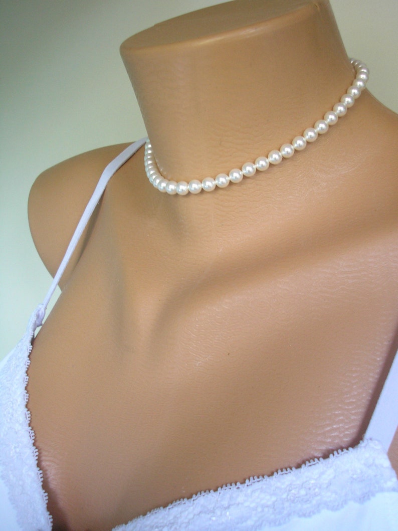 Single Strand SWAROVSKI Pearl Choker Single Strand Pearls Etsy