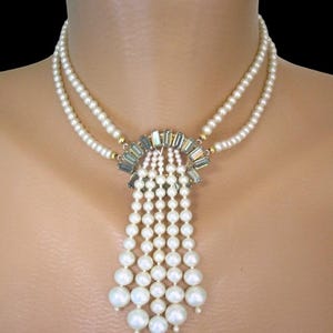 Vintage Art Deco Style Pearl Choker Necklace, Vintage Pearl Choker, Art Deco Style Necklace, Vintage Costume Jewellery