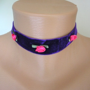 Purple Velvet Choker, Small Velvet Choker, Velvet Bridal Choker, Purple Wedding, Velvet Accessories, Necklet, Boho Wedding, Goth Wedding