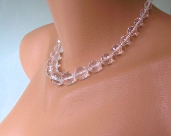 ART DECO Crystal Choker, Vintage 1930s Choker, Downton Abbey, Glass Bead Choker, Czech Glass Jewelry, Deco, Bridal Necklace, Wedding Jewelry