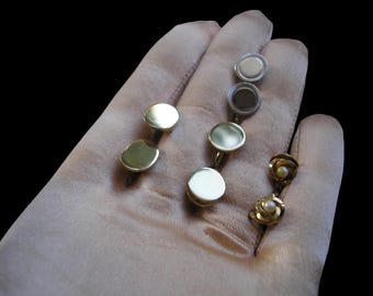 Gold And Silver Tone CLIP ON Earrings Minimalist  Set Of Four, Christmas Gifts For Women