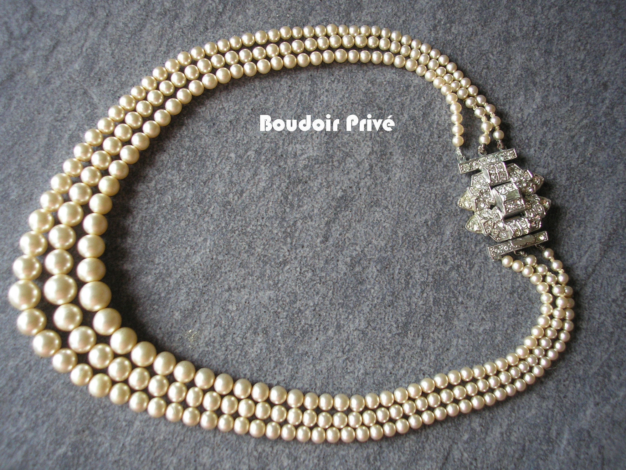 Art Deco Pearl Necklace Vintage Pearl 