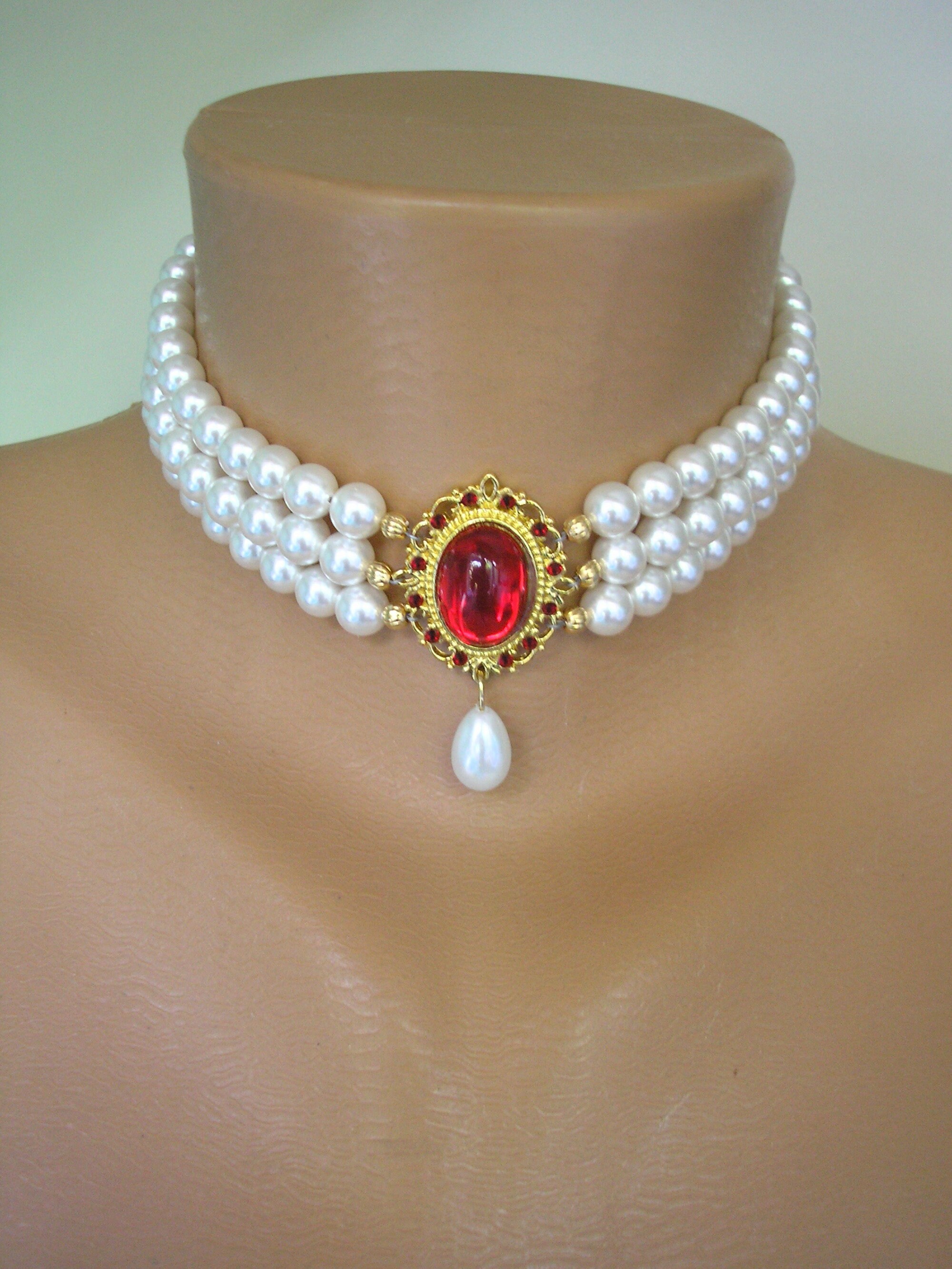 3 Strand PRECIOSA Pearl Choker Indian 