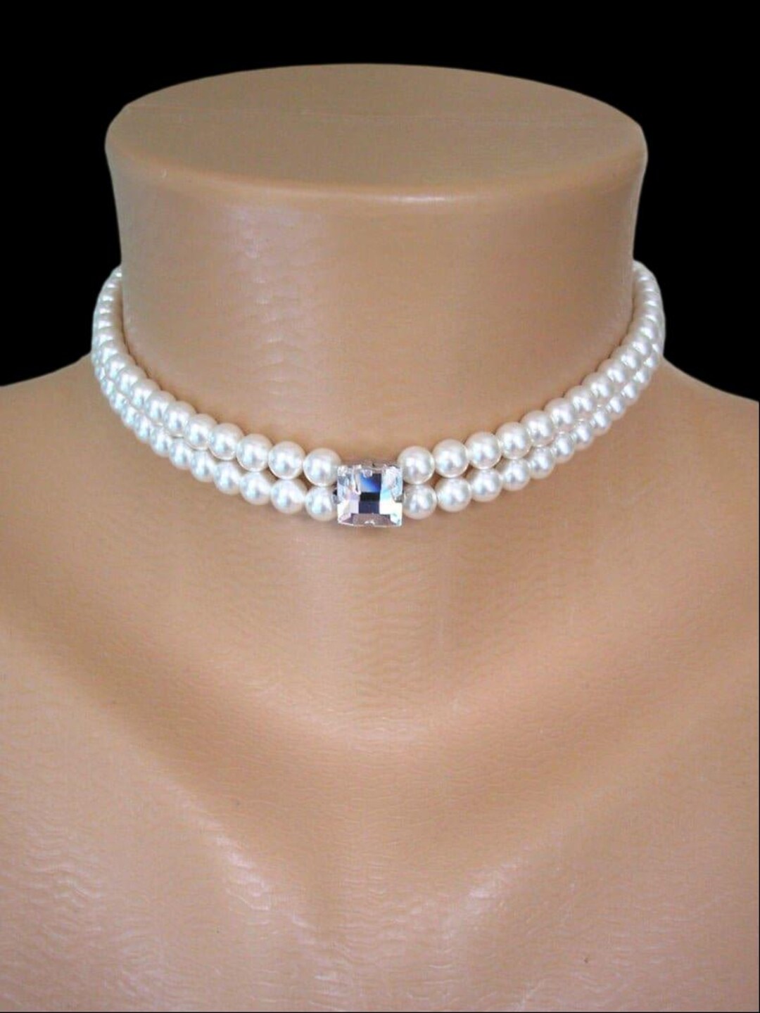 2 Strand Pearl Choker, MORE COLOURS, PRECIOSA Pearl Choker