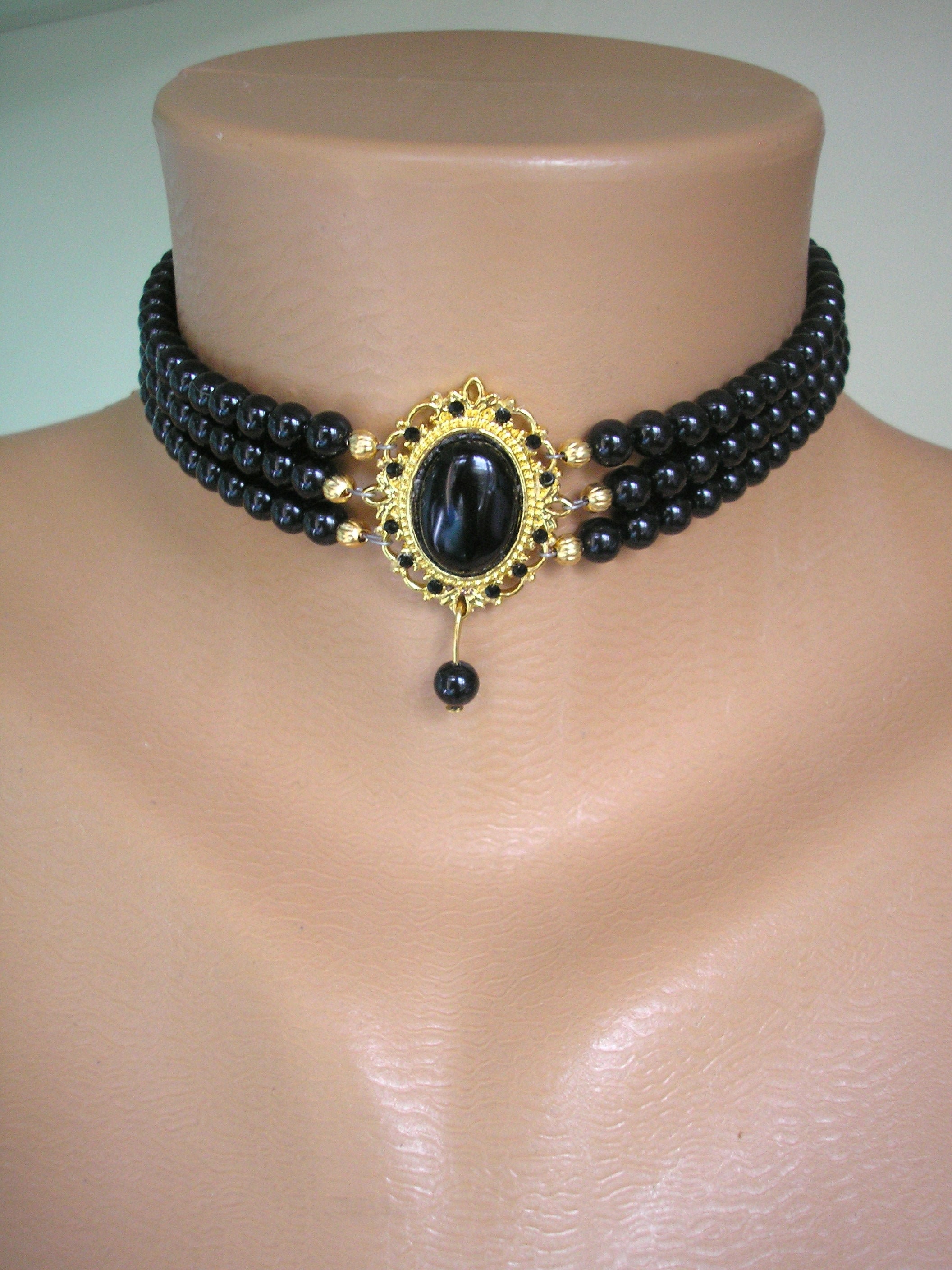 Black Pearl Choker, PRECIOSA Magic Black Pearls, Pearl Choker With Black  Pendant, Onyx, Indian Choker Necklace, Pearl Bridal Necklace 