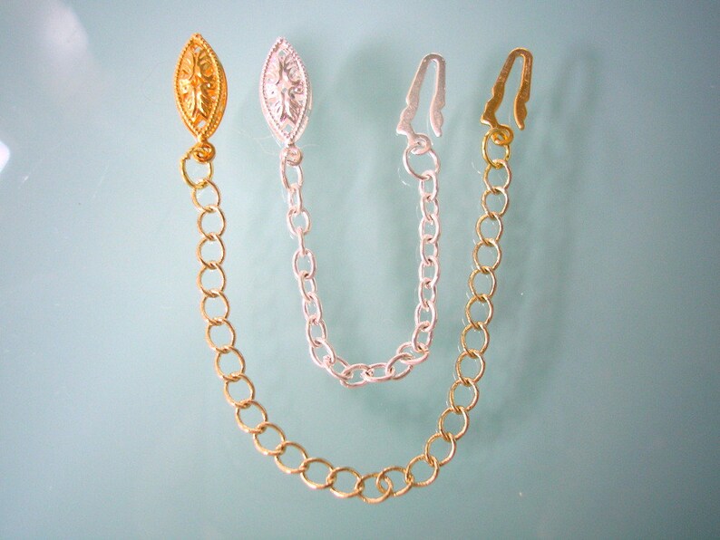 Chain Necklace Extender With Fish Hook Clasp Silver Plated Etsy
