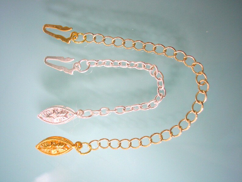 Chain Necklace Extender With Fish Hook Clasp Silver Plated Etsy