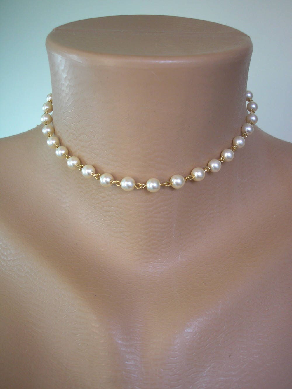 Pearl Choker GOLD Links Pearl 