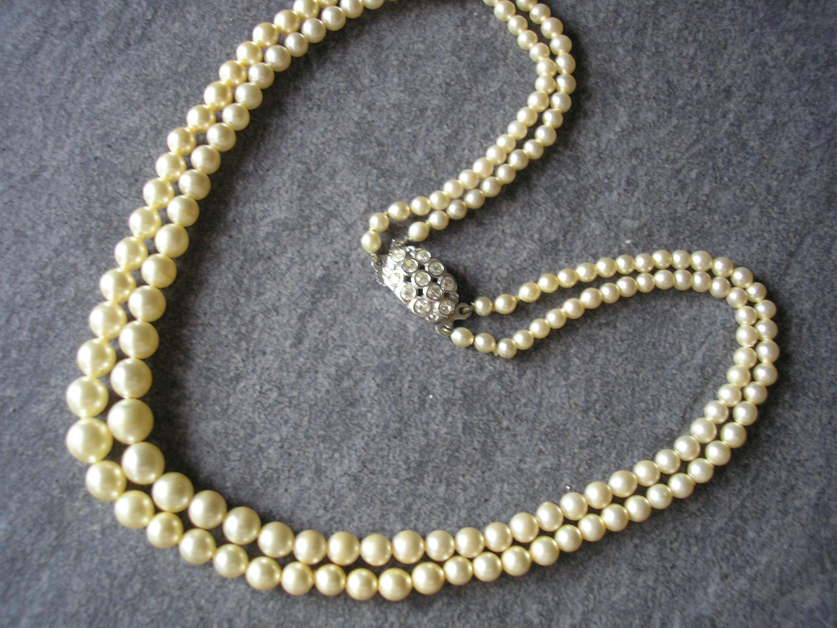 Lotus Pearl Necklace 2 Strand Lotus Pearls Vintage Lotus Etsy