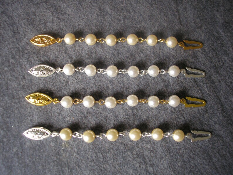Pearl Necklace Extender With Fish Hook Clasp Pearl Extender Etsy