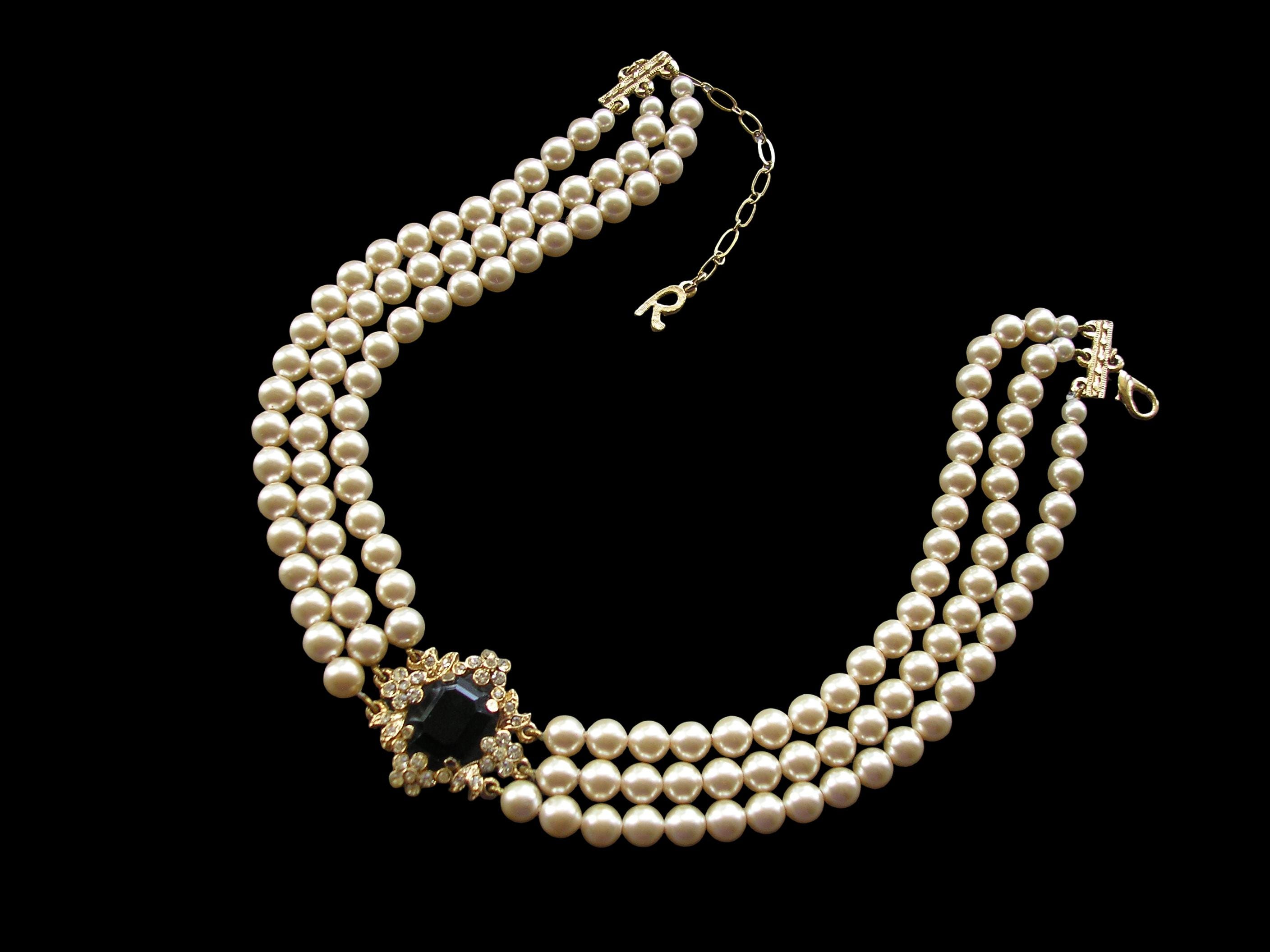 Vintage ROSITA Pearl Choker, Rosita Pearl Necklace, Cream