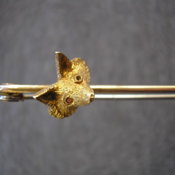 Vintage Fox Stock Pin, Fox Brooch, Hunting Tie Pin, Fox Jewellery, Art Deco Pin, 1930s Jewelry, Art Deco Jewellery