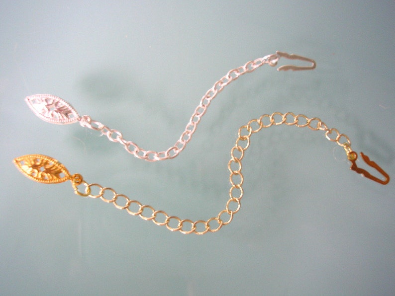 Chain Necklace Extender With Fish Hook Clasp Silver Plated Etsy