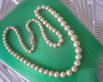 Antique CIRO Pearls, CIRO Pearl Necklace, Art Deco Pearls, Single Strand Pearls,  Vintage Pearl Choker, Original Receipt And Box