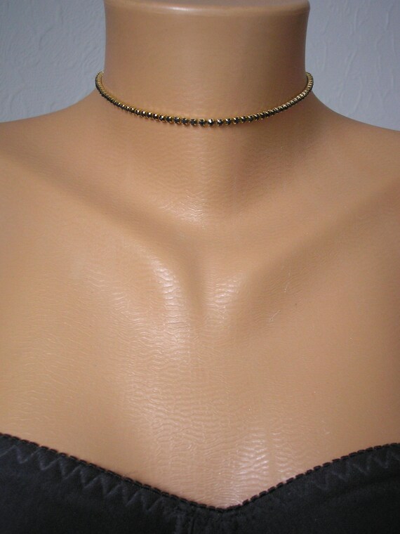 Single Strand Rhinestone GENDER NEUTRAL Choker, Faux Diamond Single Strand Rhinestone GENDER NEUTRAL Choker, Faux Diamond