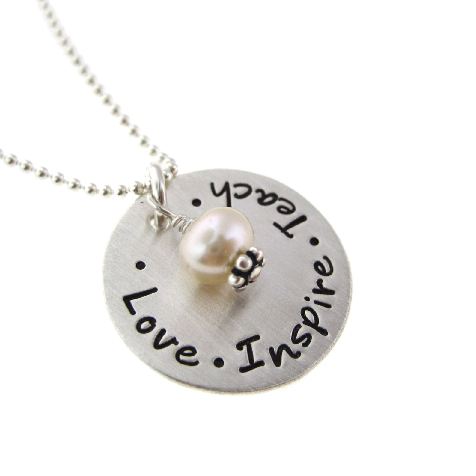 Hand Stamped Jewelry Teacher Appreciation Necklace Etsy