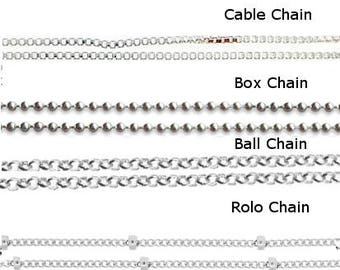 Ready to Wear Sterling Silver Chains - Select your Chain Type and Length