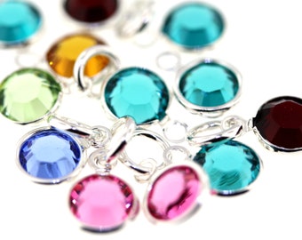 Birthstone Crystal Charm on Jumpring