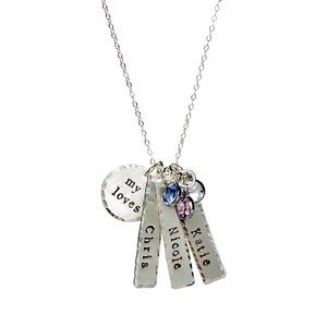 Sterling Silver My Loves Personalized Necklace-my boys, my blessings, my little loves. Perfect Gift for Valentines, Birthdays, Mother's Day image 1