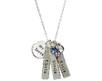 Sterling Silver My Loves Personalized Necklace-my boys, my blessings, my little loves. Perfect Gift for Valentines, Birthdays, Mother's Day!