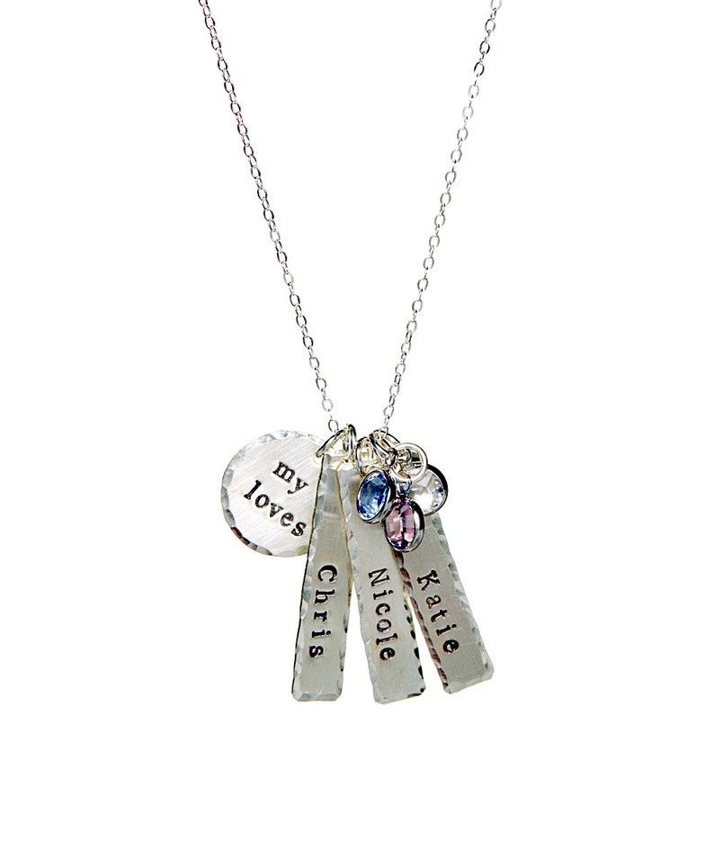 Sterling Silver My Loves Personalized Necklace-my boys, my blessings, my little loves. Perfect Gift for Valentines, Birthdays, Mother's Day image 1