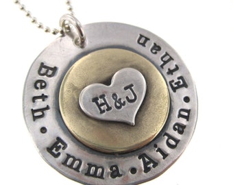 Family Keepsake Necklace- Personalized Hand Stamped Jewelry- Perfect Christmas, Mother's Day, Anniversary Gift!