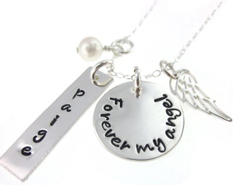 Forever My Angel - Hand Stamped Jewelry Memorial Necklace