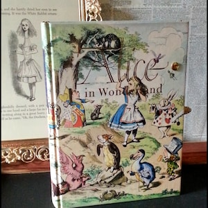 Book Clutch Alice In Wonderland by Lewis Carroll Illustrated Cover Vintage Book Purse Made to Order