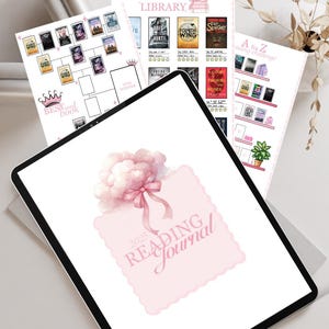 2025 roze digitaal leesdagboek, boektracker (pdf)