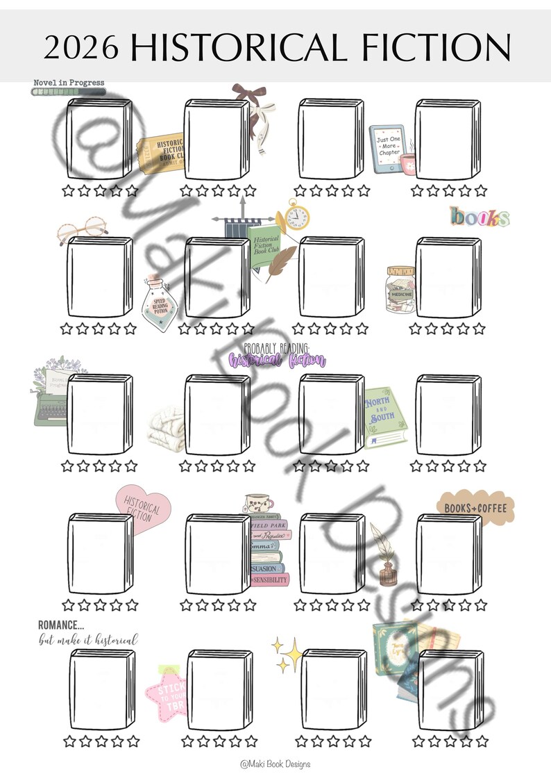 2026 Printable Book Tracker Templates by Genre – 11 Digital Reading ...