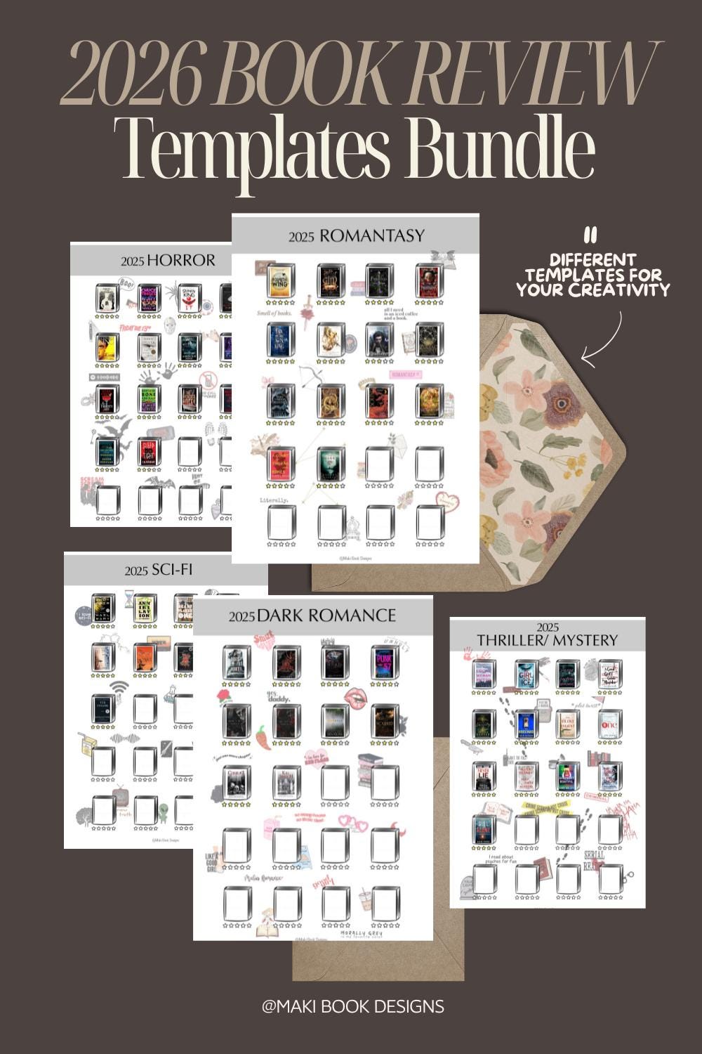 2026 Printable Book Tracker Templates by Genre – 11 Digital Reading ...