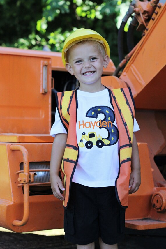 Greatstitch Boys Birthday Shirt Digger 1st Birthday 2nd Birthday 3rd Birthday Great Stitch Shirt Construction Digger Birthday Party Il_570xn
