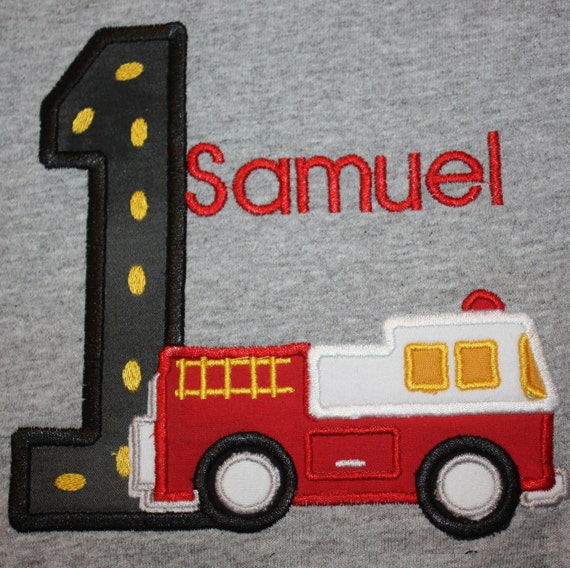 GreatStitch Fire Truck Birthday Shirt 1st Birthday 2nd Birthday Boy Il_570xn