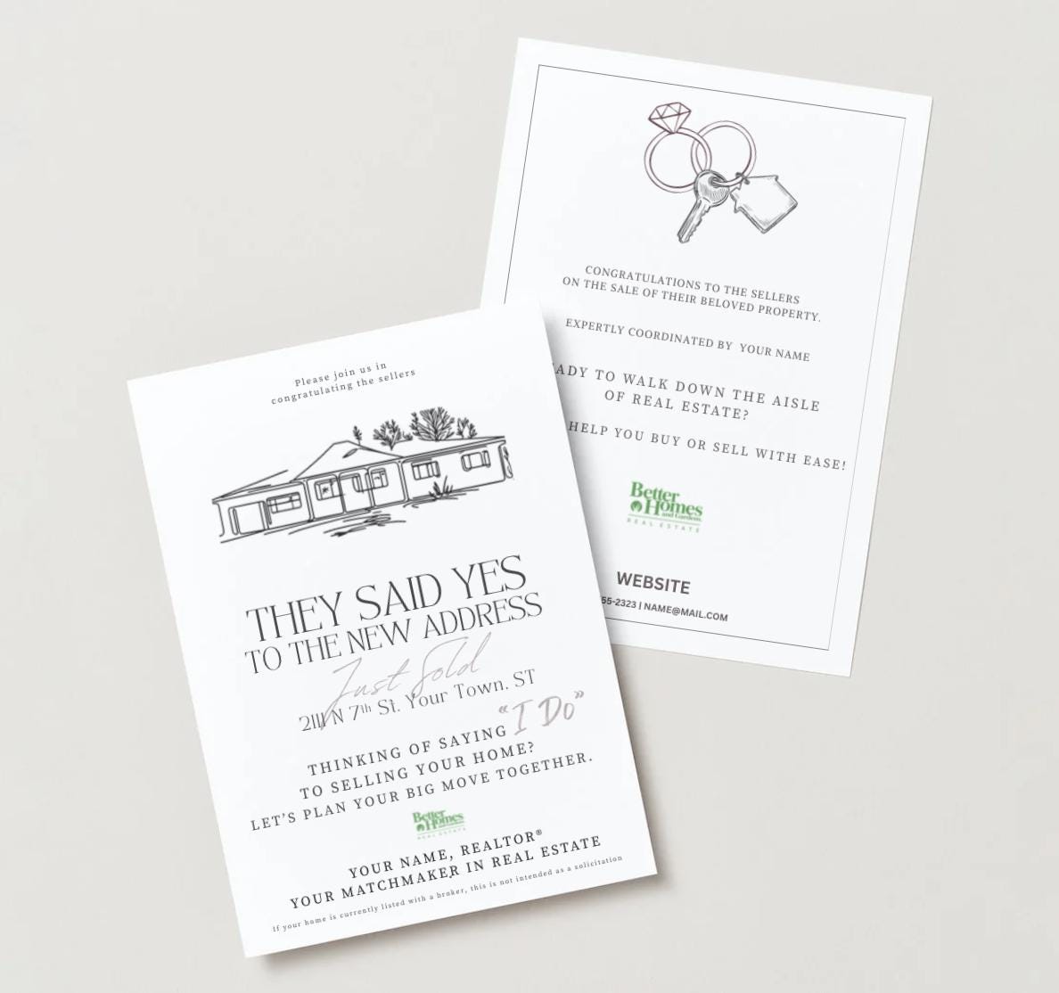 Real Estate Just Sold Hidden Wedding Invite Mailer