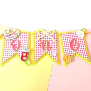 Pink Lemonade  High Chair Banner, Lemonade First Birthday Decor ,Pink Lemonade Banner, Lemon First Birthday Banner ,Lemon Theme Banner