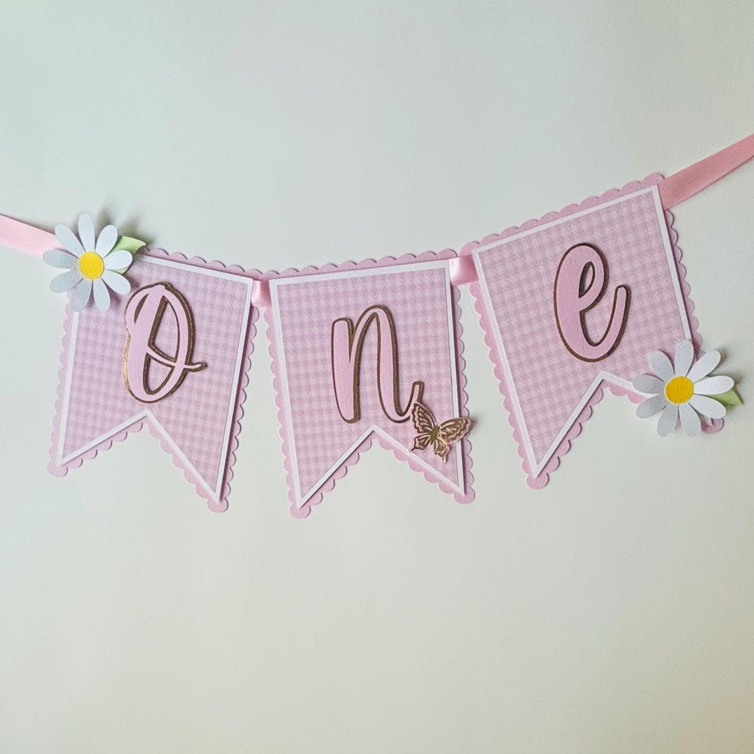 Daisy High Chair Banner: Floral 1st Birthday Party Decor - Etsy