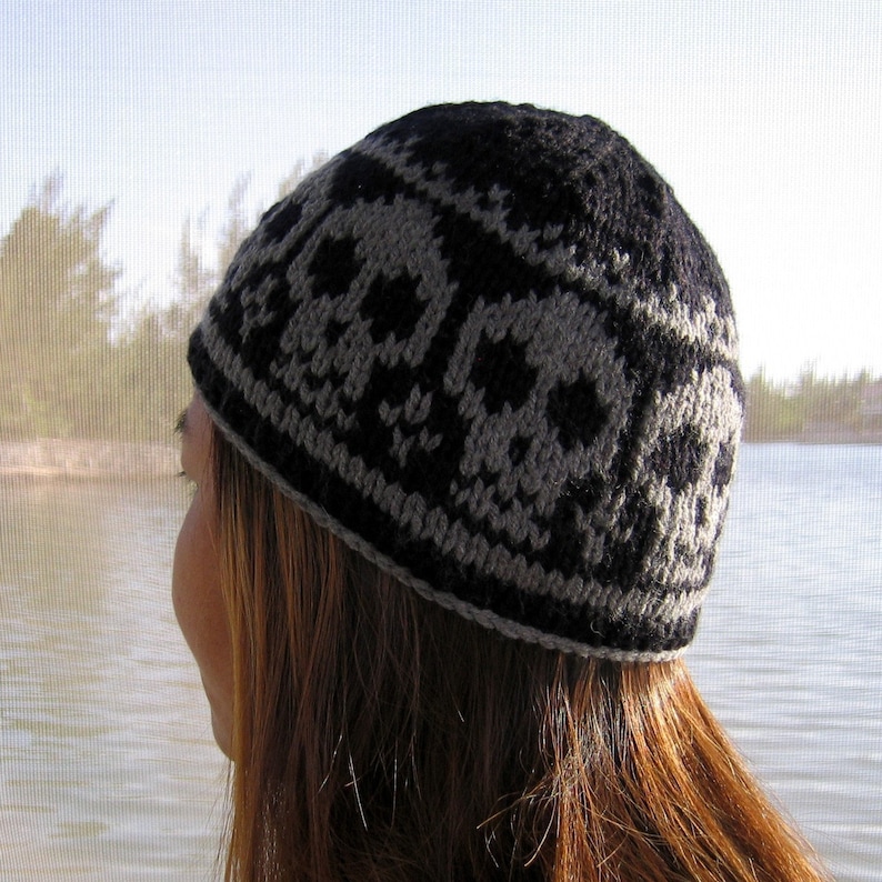 Knit Skull Cap knitted Skull Beanie / Pirate Ahoy knitted Skull Hat