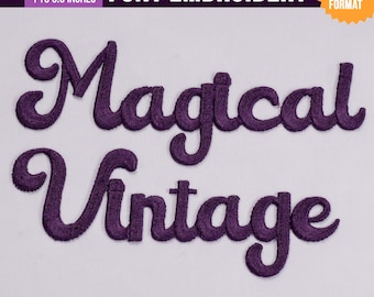3D Puff Cursive Script Broderitypsnitt: BX Typsnitt | PES DST Retro Vintage Typsnitt + 5 Fler Maskinformat, Omedelbar Nedladdning